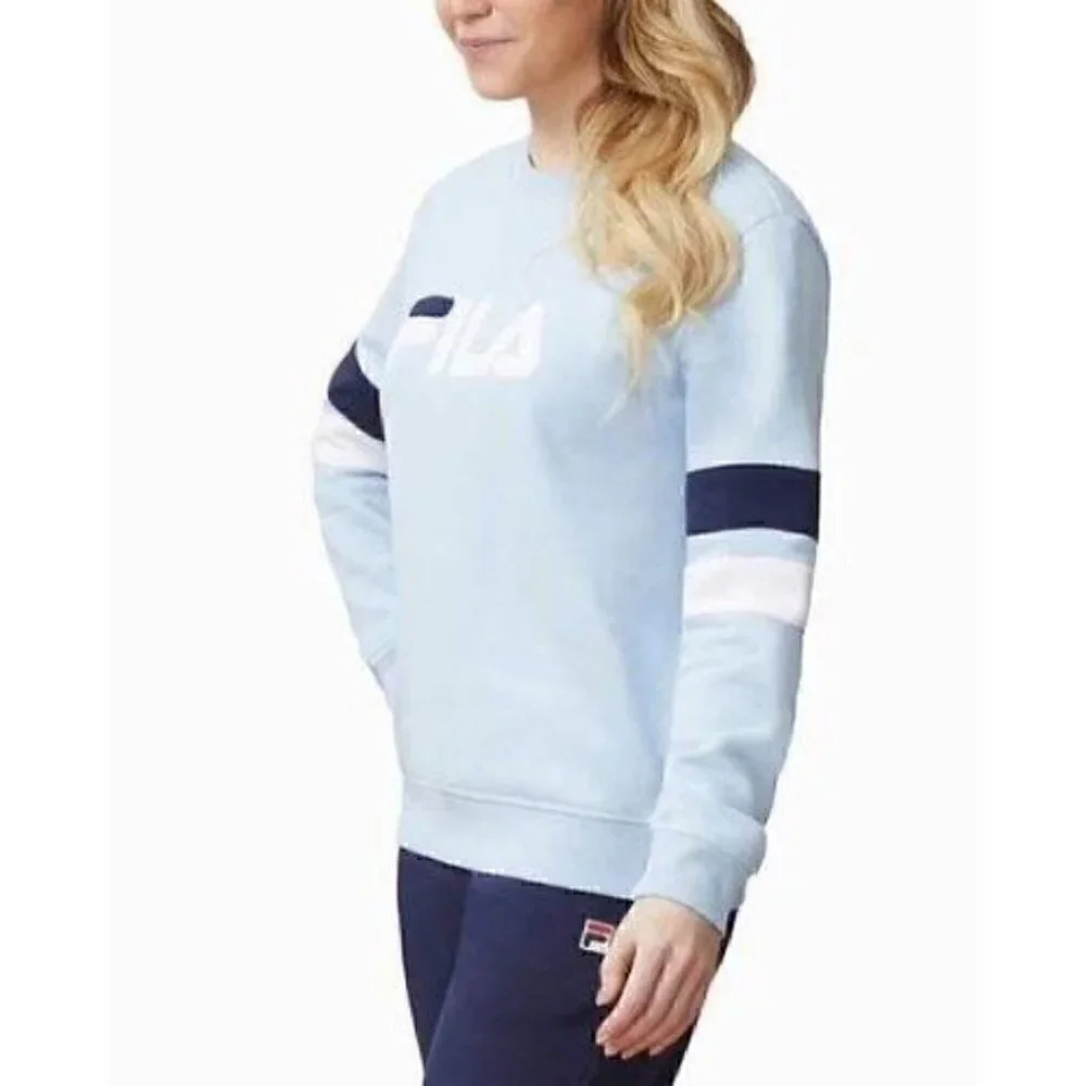 Nwot fila baby blue sweat shirt sweatshirt crewneck fleace lined xl